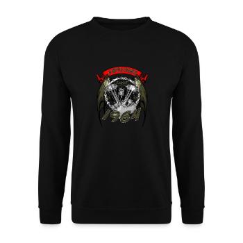 Awesome since 1964, biker's birthday - Unisex Sweatshirt - black - Front - Alina (178cm) & Michal (187cm)