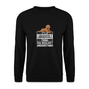 Labradoodle Chien - Sweat-shirt Unisexe - noir - Devant - Alina (178cm) & Michal (187cm)