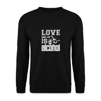 LIEBE SI ALKOHOL - Unisex Pullover - Schwarz - Vorne - Alina (178cm) & Michal (187cm)