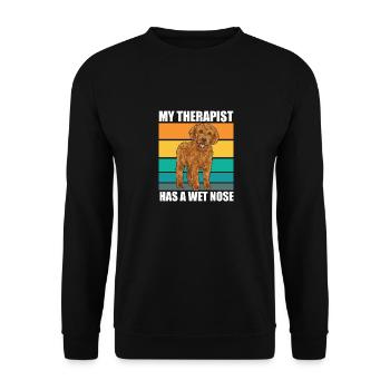 Labradoodle Dog - Unisex Sweatshirt - black - Front - Alina (178cm) & Michal (187cm)