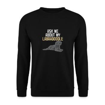 Labradoodle Hund - Unisex Pullover - Schwarz - Vorne - Alina (178cm) & Michal (187cm)
