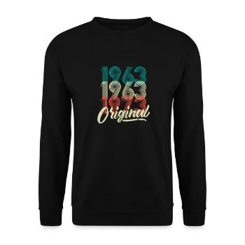 1963 Retro Style 60th Birthday Shirt - Sweat-shirt Unisexe - noir - Devant - Alina (178cm) & Michal (187cm)