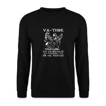 Herren Vathor - Vatertag Vatertagsgeschenk Viking - Unisex Pullover - Schwarz - Vorne - Alina (178cm) & Michal (187cm)