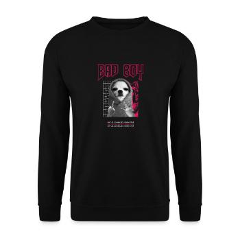 Bad Boy Dog Streetwear - Unisex Pullover - Schwarz - Vorne - Alina (178cm) & Michal (187cm)