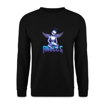 Angels Robot Baby Streetwear - Unisex Pullover - Schwarz - Vorne - Alina (178cm) & Michal (187cm)