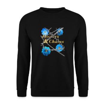 Flowers and Chains - Unisex Pullover - Schwarz - Vorne - Alina (178cm) & Michal (187cm)