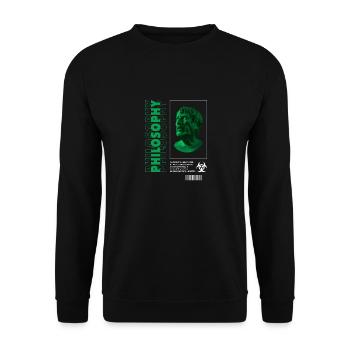 Philiosophy Streetwear - Unisex Pullover - Schwarz - Vorne - Alina (178cm) & Michal (187cm)