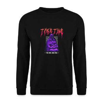 Take Time Streetwear - Unisex Pullover - Schwarz - Vorne - Alina (178cm) & Michal (187cm)