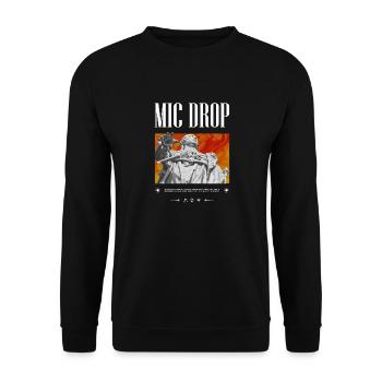 Mic Drop - Unisex Pullover - Schwarz - Vorne - Alina (178cm) & Michal (187cm)