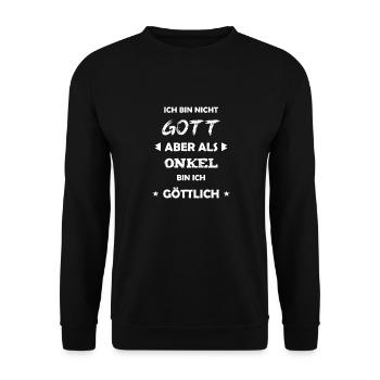 Onkel Geschenk Spruch - Unisex Pullover - Schwarz - Vorne - Alina (178cm) & Michal (187cm)