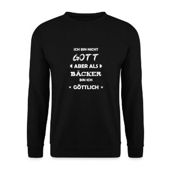 Bäcker Geschenk Spruch - Unisex Pullover - Schwarz - Vorne - Alina (178cm) & Michal (187cm)