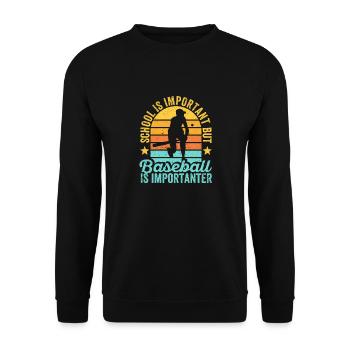 School Matters Baseball Importanter Funny - Unisex Sweatshirt - black - Front - Alina (178cm) & Michal (187cm)