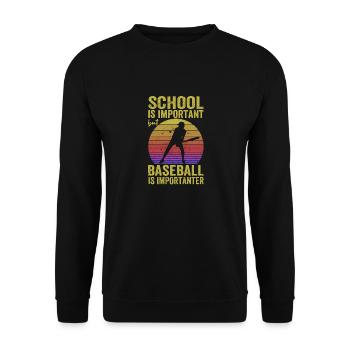 Jahrgang Schule ist wichtig, aber Baseball - Unisex Pullover - Schwarz - Vorne - Alina (178cm) & Michal (187cm)