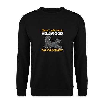 Labradoodle Dog - Unisex Sweatshirt - black - Front - Alina (178cm) & Michal (187cm)