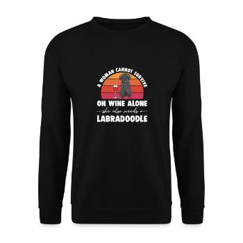 Labradoodle Dog - Unisex Sweatshirt - black - Front - Alina (178cm) & Michal (187cm)