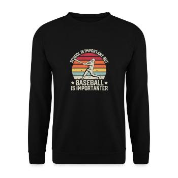 Die alte Schule ist wichtig, aber Baseball - Unisex Pullover - Schwarz - Vorne - Alina (178cm) & Michal (187cm)