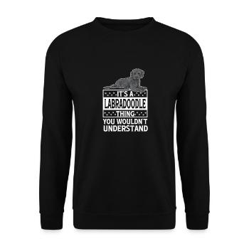 Labradoodle Dog - Unisex Sweatshirt - black - Front - Alina (178cm) & Michal (187cm)