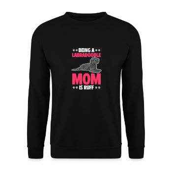 Labradoodle Hund - Unisex Pullover - Schwarz - Vorne - Alina (178cm) & Michal (187cm)