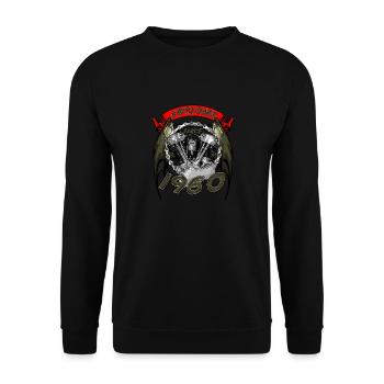 Awesome since 1960, biker's birthday - Unisex Sweatshirt - black - Front - Alina (178cm) & Michal (187cm)