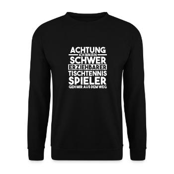 Tischtennisspieler Tischtennis - Unisex Pullover - Schwarz - Vorne - Alina (178cm) & Michal (187cm)