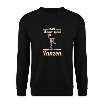 Tanzen Party Musik Tänzer - Unisex Pullover - Schwarz - Vorne - Alina (178cm) & Michal (187cm)