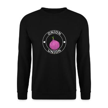Onion Squad : légumes, dicton ironique, « manger - Sweat-shirt Unisexe - noir - Devant - Alina (178cm) & Michal (187cm)
