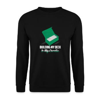 Building My Deck Is My Cardio Trading Cards Funny - Unisex Sweatshirt - black - Front - Alina (178cm) & Michal (187cm)