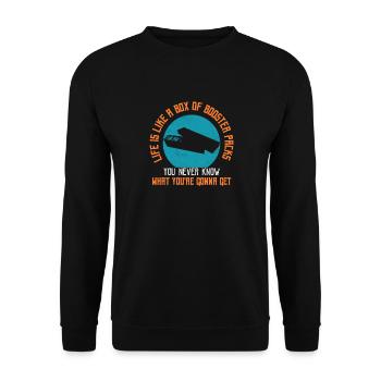 Life is like a box of booster packs Card Collector - Unisex Sweatshirt - black - Front - Alina (178cm) & Michal (187cm)