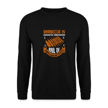 BARBECUE IST DIE DRITTE SCHIENE VON NORTH CAROLINA - Unisex Pullover - Schwarz - Vorne - Alina (178cm) & Michal (187cm)