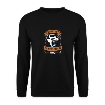 COMFORT IS KEY FOR A BBQ - Unisex Sweatshirt - black - Front - Alina (178cm) & Michal (187cm)