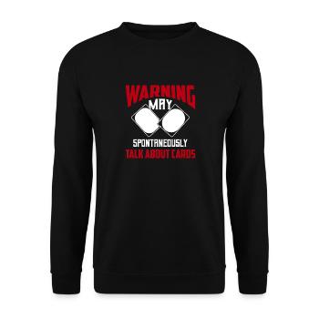 Warning may spontaneously talk about cards TCG Tra - Unisex Pullover - Schwarz - Vorne - Alina (178cm) & Michal (187cm)
