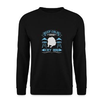 KEEP CALM AND EAT BBQ - Unisex Sweatshirt - black - Front - Alina (178cm) & Michal (187cm)