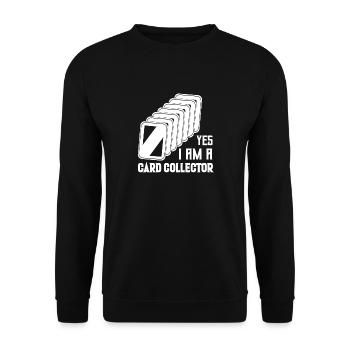 Yes, I Am A Card Collector TCG Trading Cards - Unisex Pullover - Schwarz - Vorne - Alina (178cm) & Michal (187cm)