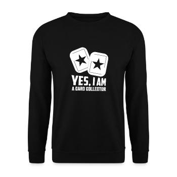 Yes, I Am A Card Collector Trading Cards TCG - Unisex Pullover - Schwarz - Vorne - Alina (178cm) & Michal (187cm)