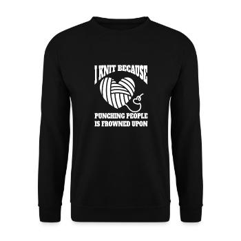 Knitter, Seamstress, Knitting, Tailor, Crochet - Unisex Sweatshirt - black - Front - Alina (178cm) & Michal (187cm)