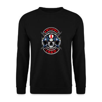 Awesome since 1960, biker's birthday - Unisex Sweatshirt - black - Front - Alina (178cm) & Michal (187cm)