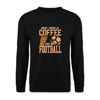 What I Need Is Coffee & My Football Retro Funny - Unisex Sweatshirt - black - Front - Alina (178cm) & Michal (187cm)