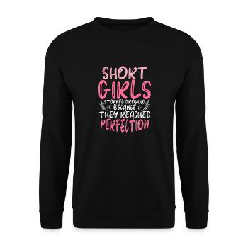 Les filles ont cessé de grandir à cause de la perfection - Sweat-shirt Unisexe - noir - Devant - Alina (178cm) & Michal (187cm)