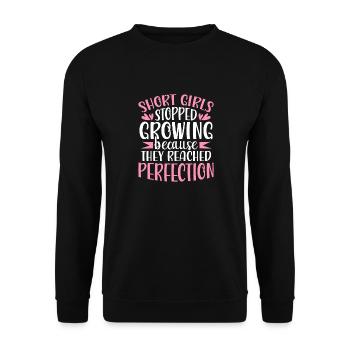 Les filles ont cessé de grandir à cause de la perfection - Sweat-shirt Unisexe - noir - Devant - Alina (178cm) & Michal (187cm)