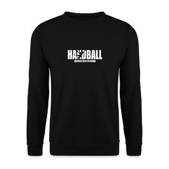 Handball der wahre Sport für Männer, Hanballer - Unisex Pullover - Schwarz - Vorne - Alina (178cm) & Michal (187cm)