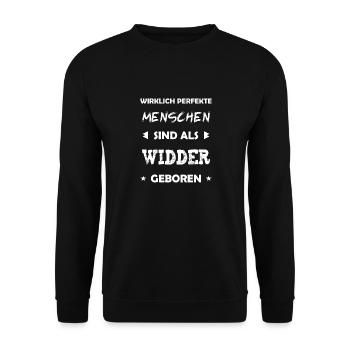 Widder Sternzeichen Geschenk - Unisex Pullover - Schwarz - Vorne - Alina (178cm) & Michal (187cm)