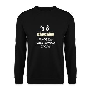 Sarkasmus Service - Unisex Pullover - Schwarz - Vorne - Alina (178cm) & Michal (187cm)