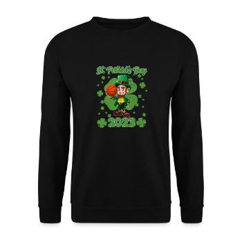 Saint-Patrick 2023 Basketball Leprechaun - Sweat-shirt Unisexe - noir - Devant - Alina (178cm) & Michal (187cm)