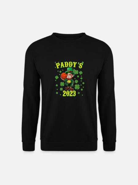 St. Patricks Day 2023 Leprechaun Kinder Basketball - Unisex Pullover - Schwarz