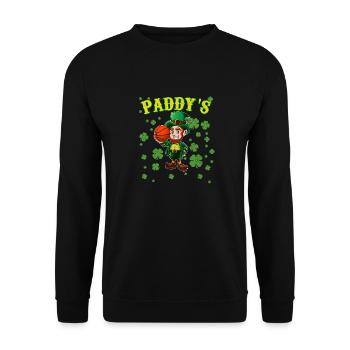 Kinder Basketball Leprechaun Bal Spiel St Patricks Da - Unisex Pullover - Schwarz - Vorne - Alina (178cm) & Michal (187cm)