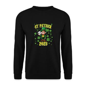 St Patricks Day 2023 Kids Boys Girls Soccer - Unisex Sweatshirt - black - Front - Alina (178cm) & Michal (187cm)