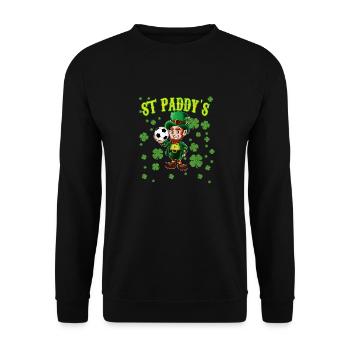 Leprechaun avec ballon de football Kids St Patricks Day - Sweat-shirt Unisexe - noir - Devant - Alina (178cm) & Michal (187cm)