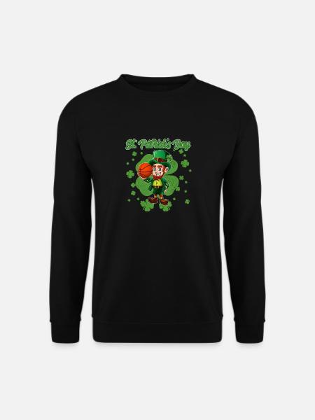 Leprechaun Basketball St Patricks Day - Unisex Sweatshirt - black