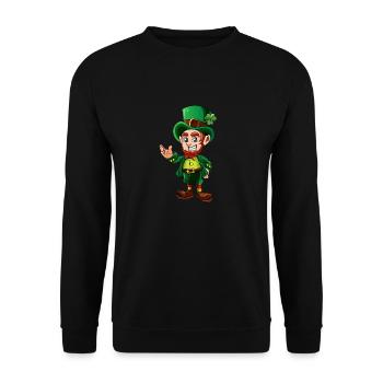 Cute Leprechaun for St Patricks Day Funny - Unisex Sweatshirt - black - Front - Alina (178cm) & Michal (187cm)