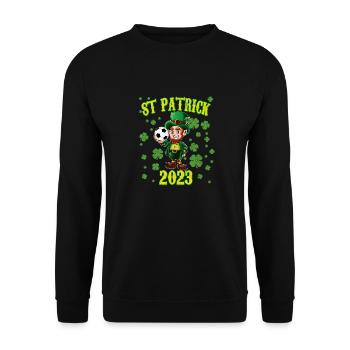 Kids Soccer Game Leprechaun St Patricks Day 2023 - Unisex Sweatshirt - black - Front - Alina (178cm) & Michal (187cm)